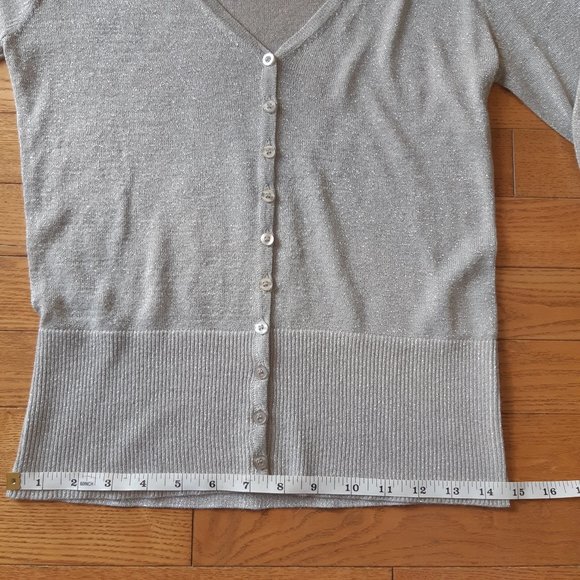 Suzy Shier Silver Sparkly Cardigan Medium - Picture 4 of 14